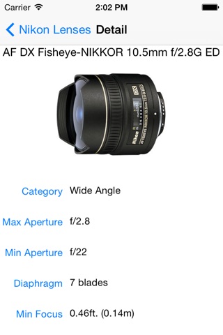 Nikon Lenses screenshot 2