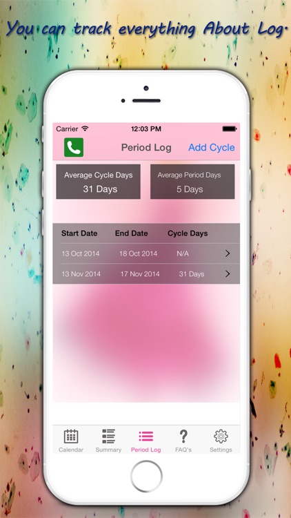 Period Tracker Logs - Monthly Cycles Menstrual Calendar & Ovulation Fertility Diary screenshot-4