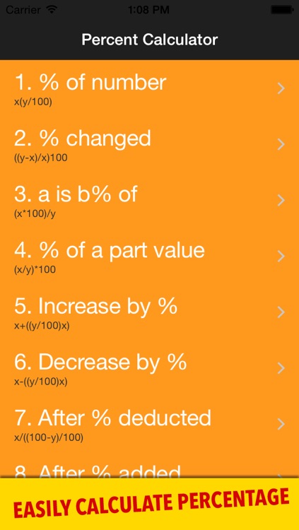 Percent Calculater : number percentage math value change calculator