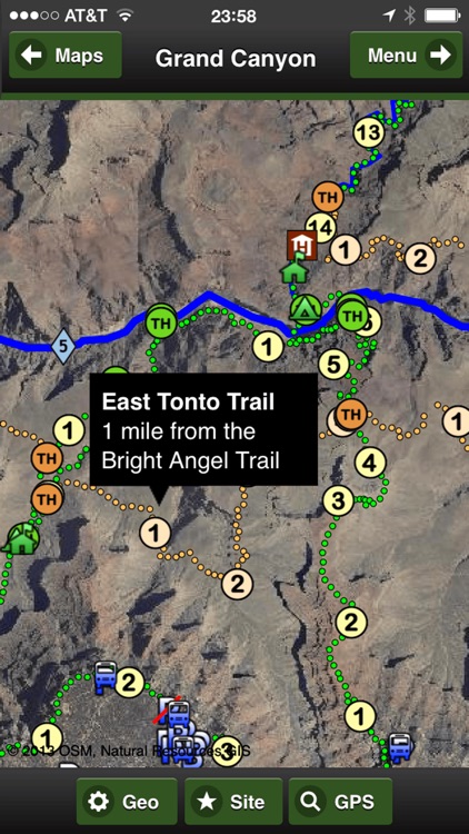 Grand Canyon OFFLINE Road and Trail Map