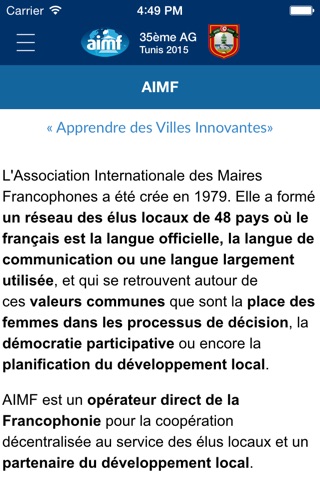 35ème AG de l'AIMF screenshot 2