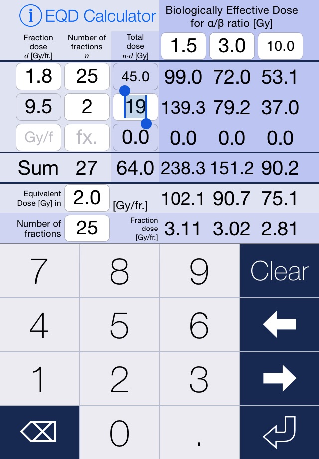 EQD Calculator screenshot 2