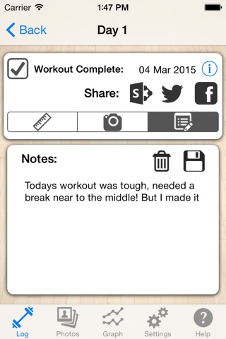 Log for Pilate Yoga Workout screenshot 2