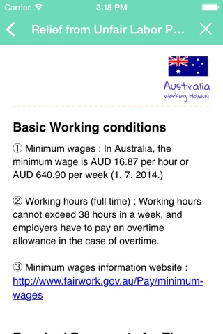 Australia Working Holiday Note screenshot 4