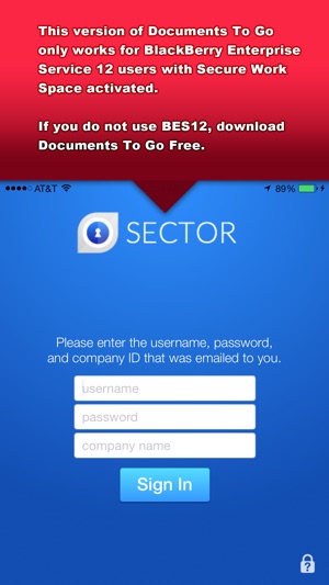 Documents To Go® - for BES12 Screenshot