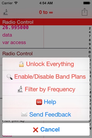 COMU Frequencies screenshot 2