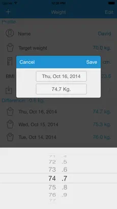 Captura 2 Weight Tracker -¡Controle su peso e IMC! iphone