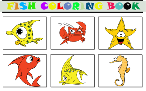 Learn to Draw Fish Coloring Book for Children Games