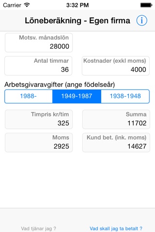 Löneberäkning - Egen firma screenshot 2