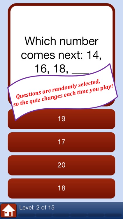 Skip Counting - a math quiz game for kids to learn simple addition and subtraction