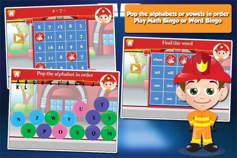 Fire Fighter Kid Goes to School: First Grade Learning Games screenshot 4