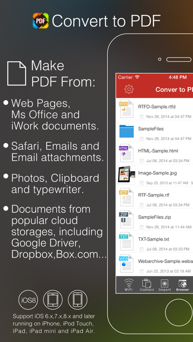 Convert to PDF Pro by Feiphone - Print Documents, Web Pages, Photos and more to PDF Screenshot 1