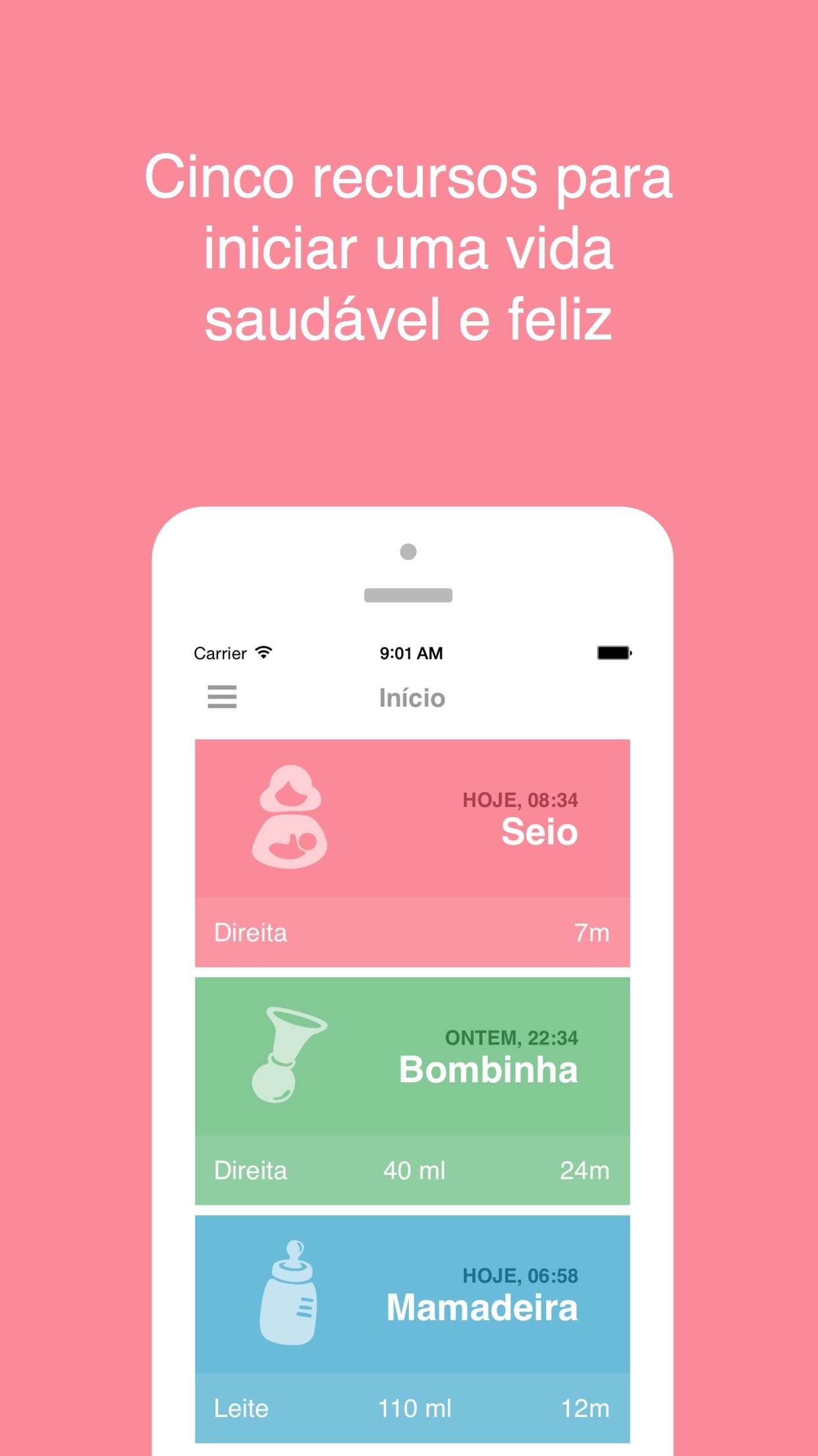 Screenshot do app Mamae - você e seu bebê