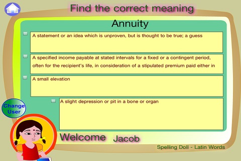 Spelling Doll English Words From Greek Vocabulary Quiz Grammar screenshot 2