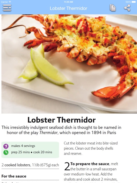 Easy Cookbook - Main and Side Dishes for iPad