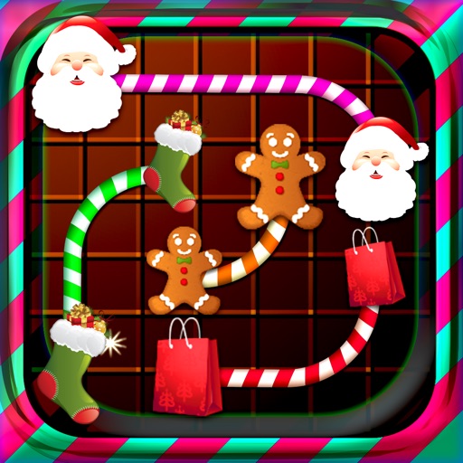 A cute christmas character flow free brain puzzle game:Connect your xmas heroes icon