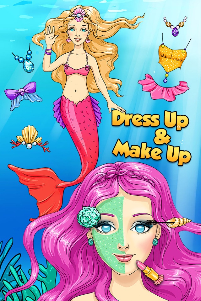 Mermaid Ava and Friends - Ocean Princess Hair Care, Make Up Salon, Dress Up and Underwater Adventures screenshot 2