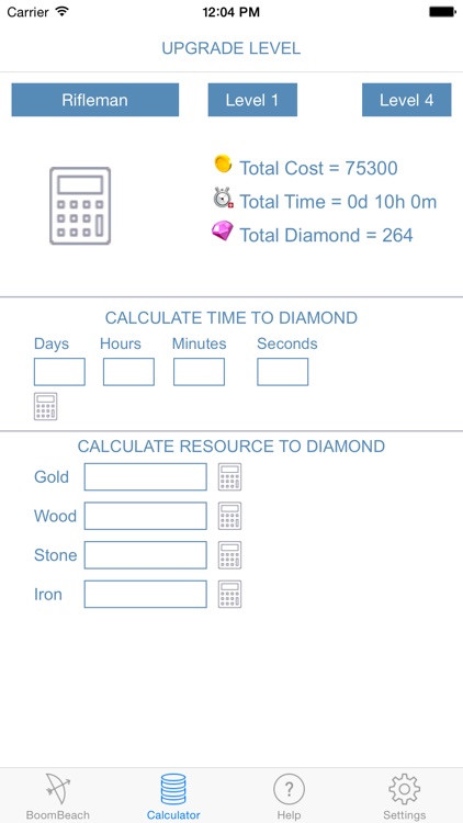 Free Diamond Guide Calculator for Boom Beach