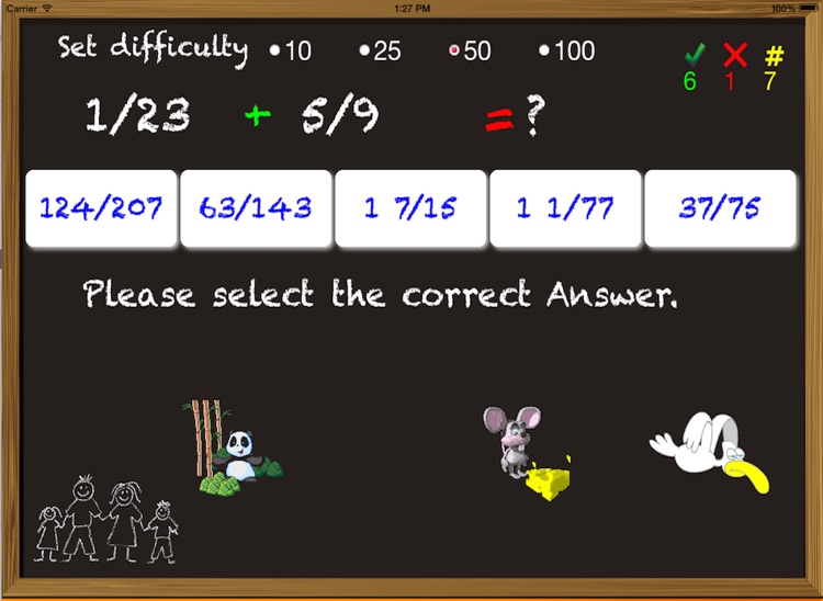 Chalkboard Fractions - Kids Math Adding Mixed Fractions