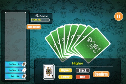 Double Jackpot Hi-Lo Card Mania Pro - world casino gambling card game screenshot 2