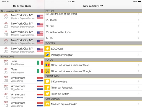 U2 IE Tour Guide iPad screenshot 2