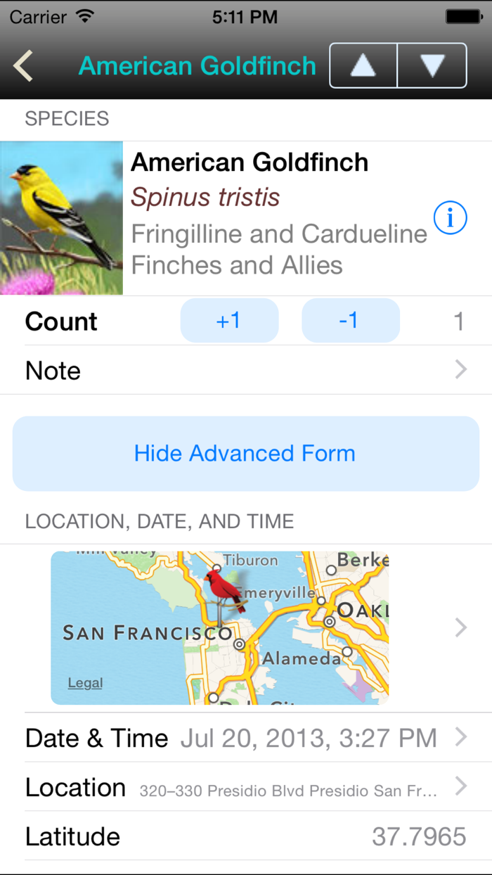 iBird Journal Listing Birds of North America