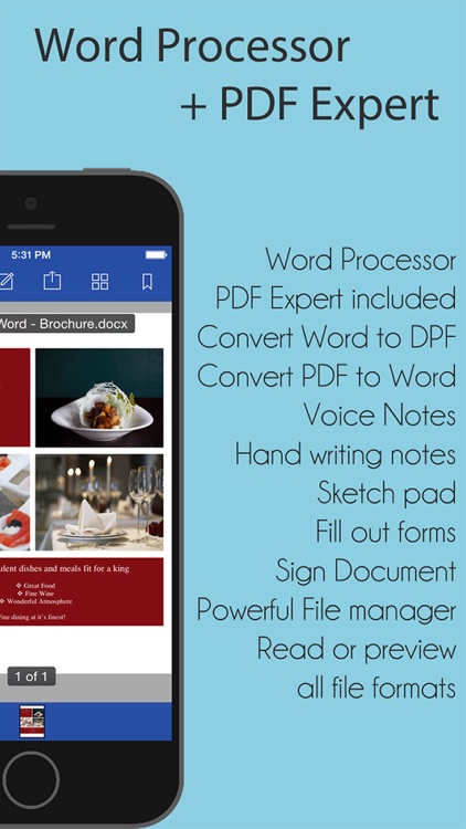 iWord Processor for Microsoft Office + PDF Professional