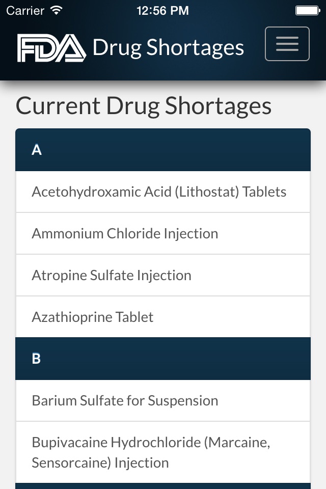 DrugShortages screenshot 2