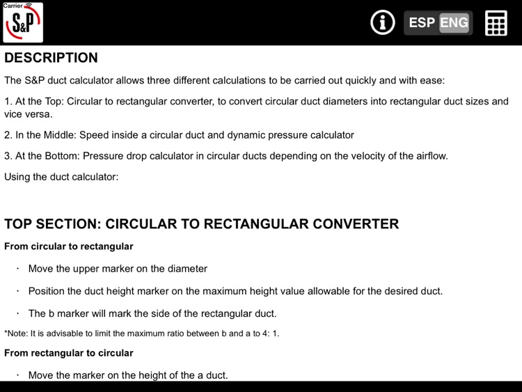 S&P Duct Calculator