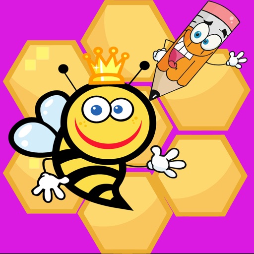 Cartoon Bees Coloring Book for Child Icon