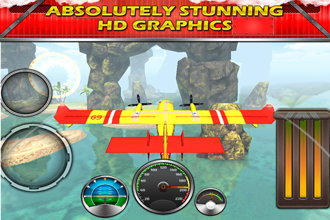 Sea plane Exotic Island Real Fly & Park Airplane Racing Game screenshot 4