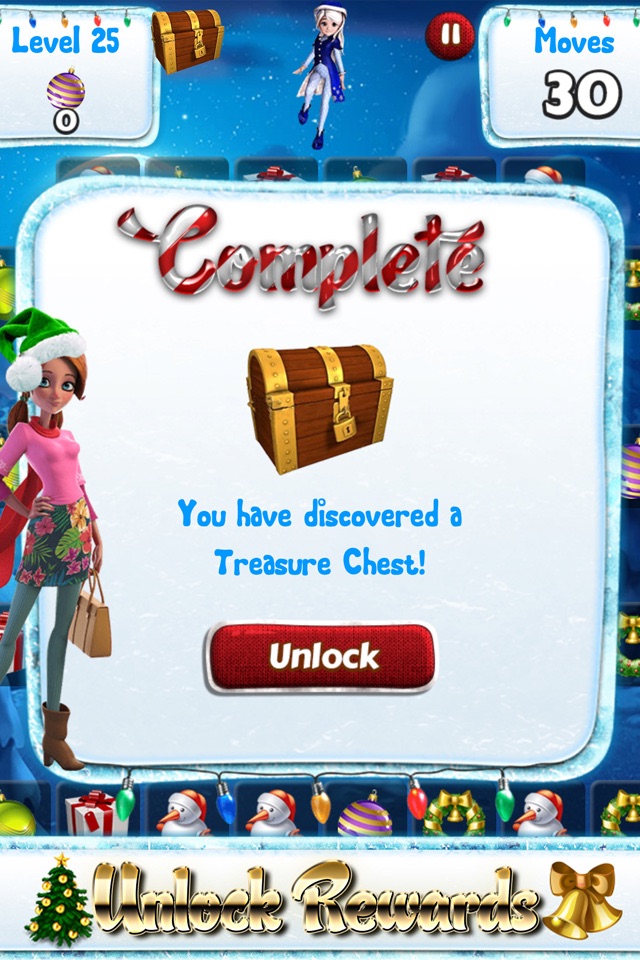 Santa Games and Puzzles - Swipe yummy candy to make it collect jewels for Christmas! screenshot 4