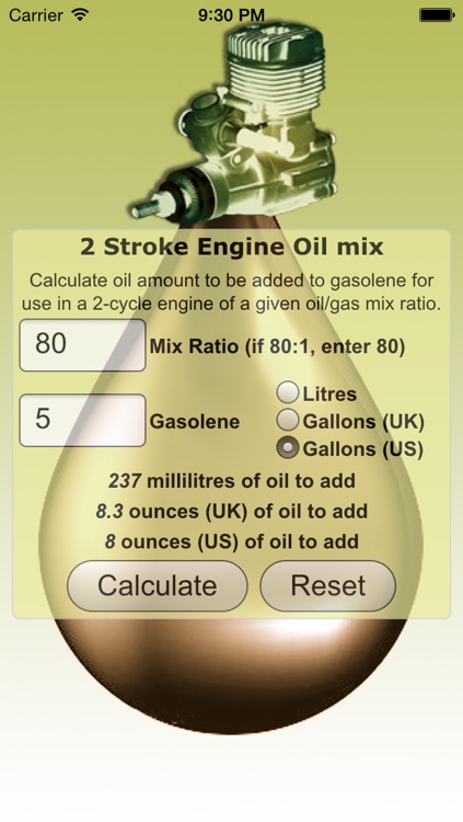 2 Stroke Oil Mix Calculator