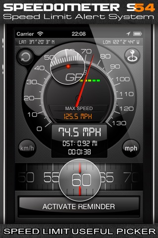 Speedometer s54 (Speed Limit Alert System) screenshot 2