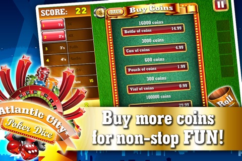 Atlantic City Poker Dice FREE - Best VIP Addicting Yatzy Style Casino Game screenshot 4