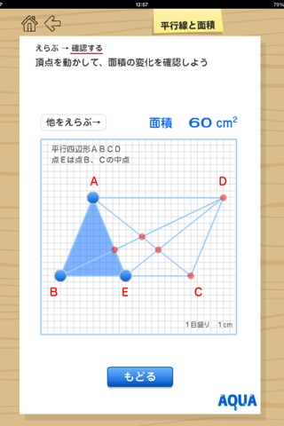 Area and Parallel Lines in "AQUA" screenshot 3