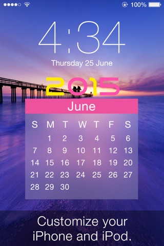 Calendar Lock Screens - Free Calendar Wallpapers, Backgrounds and Themes for iPhone, iPod, and iPad screenshot 3