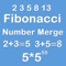 Number Merge Fibonacci 5X5 - Sliding Number Block