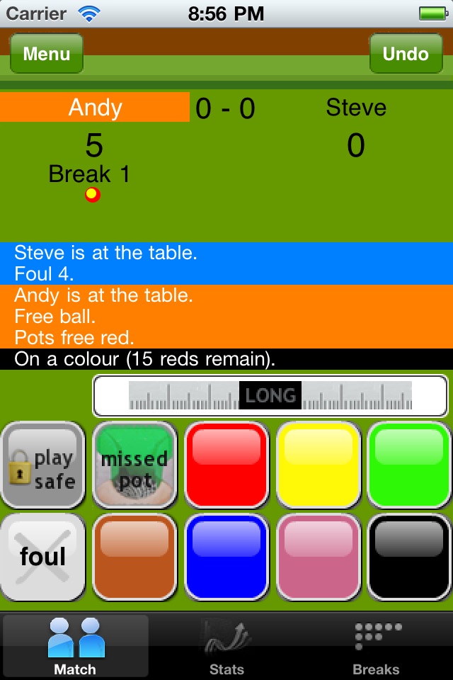 MySnookerStats - Snooker Scoring and Statistics screenshot 2