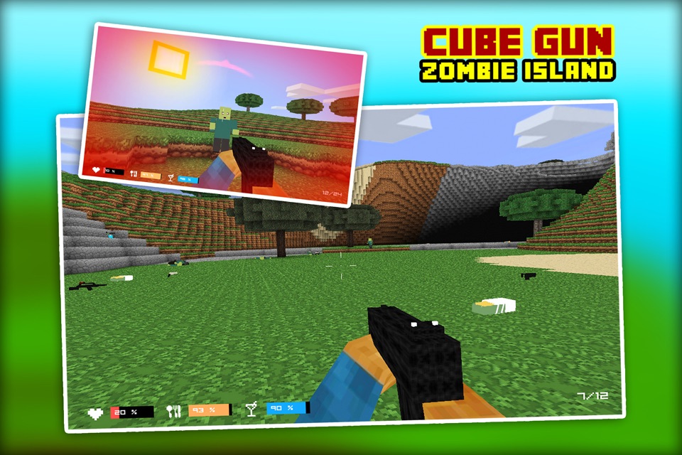 Cube Gun 3D Zombie Island screenshot 2