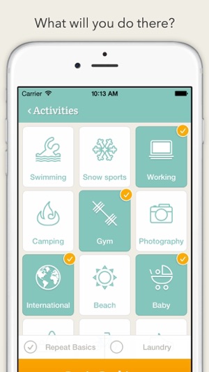 college packing list app