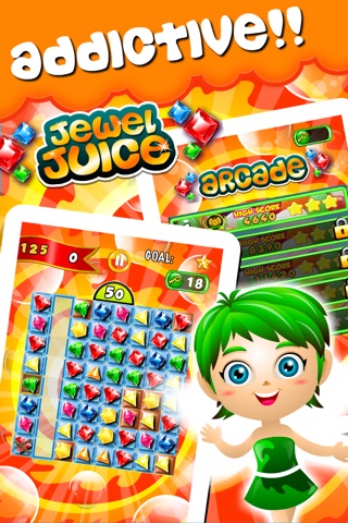 Jewel's Juice Match-3 - diamond game and kids digger's mania screenshot 3