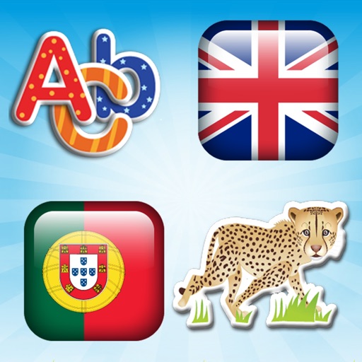 Portuguese - English Voice Flash Cards Of Animals And Tools For Small Children