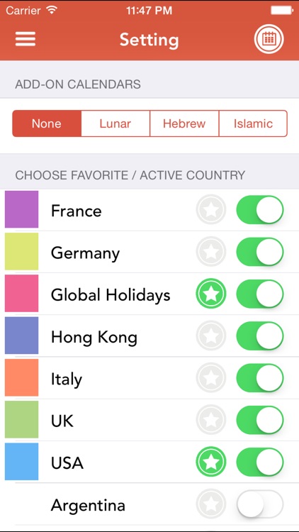 World Calendar - Public Holiday & Culture Event - Free