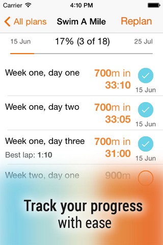 Swim! Bike! Run! : workout plans for swimming, cycling and running screenshot 2