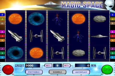 Magic Space slot machine screenshot 2
