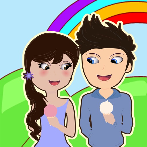 Boys And Girls Cartoon Coloring Pages Icon