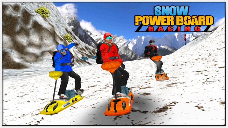 Snow Powerboard Racing ( 3D Speed Sports Power board stunts racing offroad game on Fast ice road tracks with real ragdoll physics ) screenshot-4