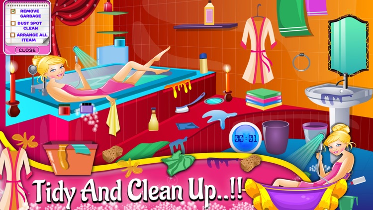 Princess  Clean Bathroom kids learning games