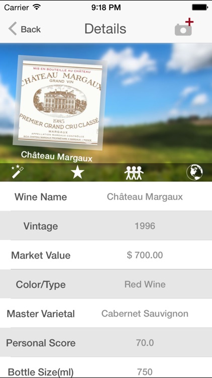 Wine Cellar Database - search and manage your delectable vino winery finder. Rate, track and share your wines